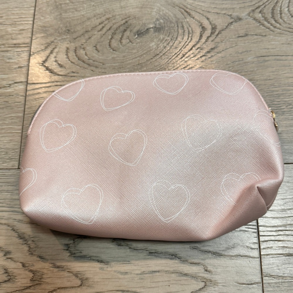 Pandora Cosmetic Bag Makeup Pouch‎ Light Pink Heart Print Travel Accessory
